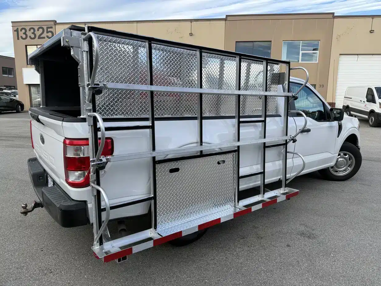 truck-glass-rack-projects a white boat with a white hard t top